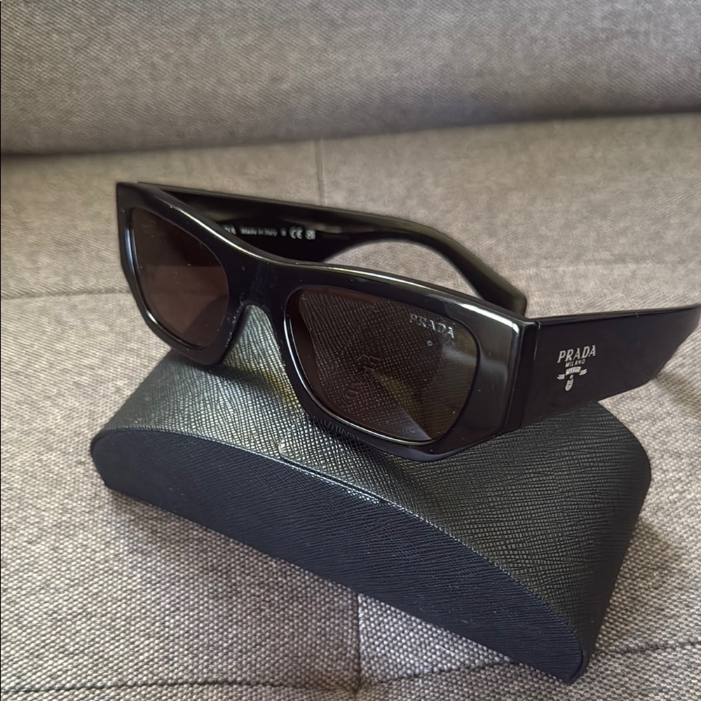 Prada rectangular Black Sunglasses